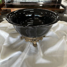 Load image into Gallery viewer, Large Castilian Porcelain Bowl with Brass Stand
