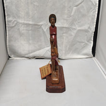 Load image into Gallery viewer, Brazilian Art Wooden Figure with Base
