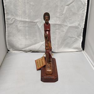 Brazilian Art Wooden Figure with Base