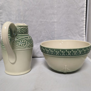 Longaberger American Craft Pottery Pitcher and Bowl