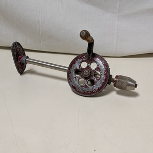 Vintage Eggbeater Hand Crank Drill Woodworking Tool With Side Handle