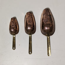 Load image into Gallery viewer, Solid Copper Measuring Scoops - 7oz, 3oz, and 2oz
