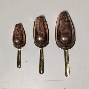 Solid Copper Measuring Scoops - 7oz, 3oz, and 2oz