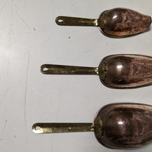 Load image into Gallery viewer, Solid Copper Measuring Scoops - 7oz, 3oz, and 2oz
