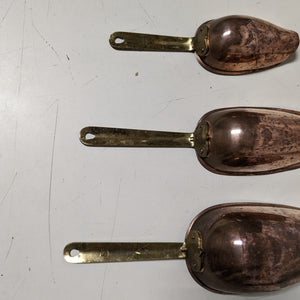 Solid Copper Measuring Scoops - 7oz, 3oz, and 2oz