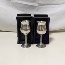 Load image into Gallery viewer, Set of 2 St Justin English Pewter Goblets with Celtic Knot details

