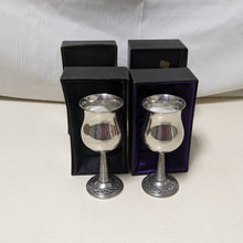 Load image into Gallery viewer, Set of 2 St Justin English Pewter Goblets with Celtic Knot details
