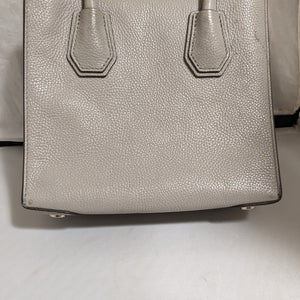 Michael Kors Mercer Medium Satchel,Pebbled Leather Crossbody Gray Bag Top Handle