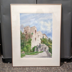 John Applegate Artwork - Print of Fortress, Title Unknown, Signed