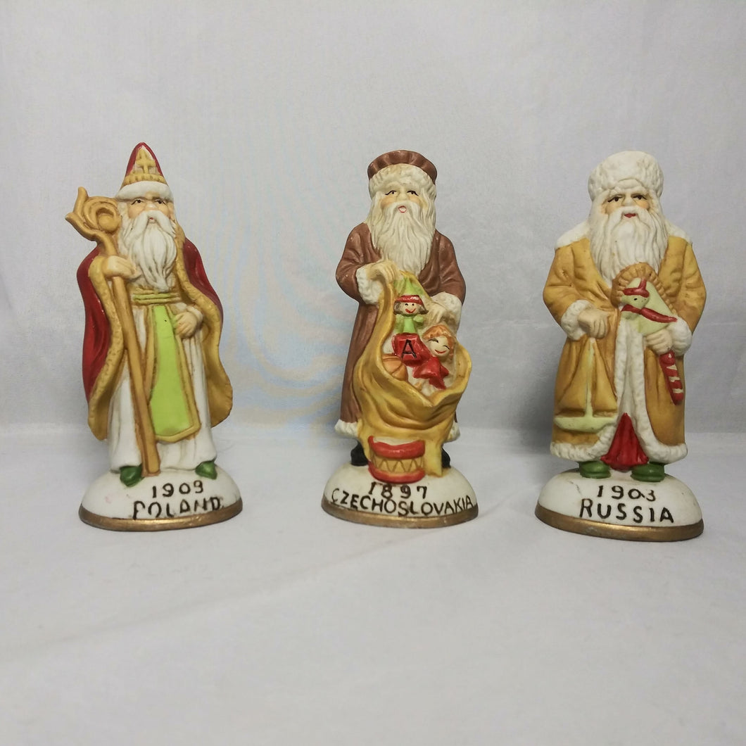 Santa Claus Figurines (3) Poland, Czechoslovakia, Russia