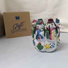Load image into Gallery viewer, Front of Candle Holder Snowmen and box
