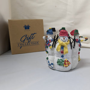 Side of Snowmen Candle Holder with box