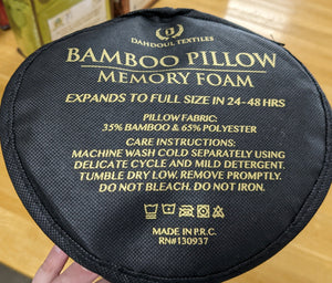 Queen Bamboo Memory Foam Pillow